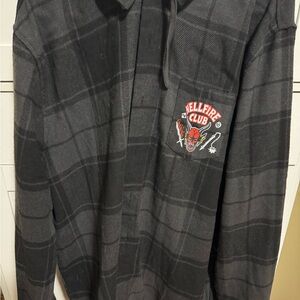 Mens XL stranger things Hellfire club graphic hooded sweatshirt